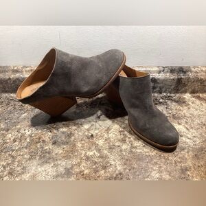Kork Ease 9M Challis Dark Ardesia Grey Suede Leather Chunky Heel Mule